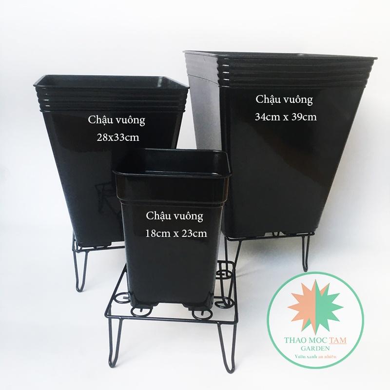 Bộ 04 cái Chân đế vuông 21x10cm – Chân đế sắt kê chậu thoát nước, trang trí chậu hoa, nâng đỡ chậu cao hơn