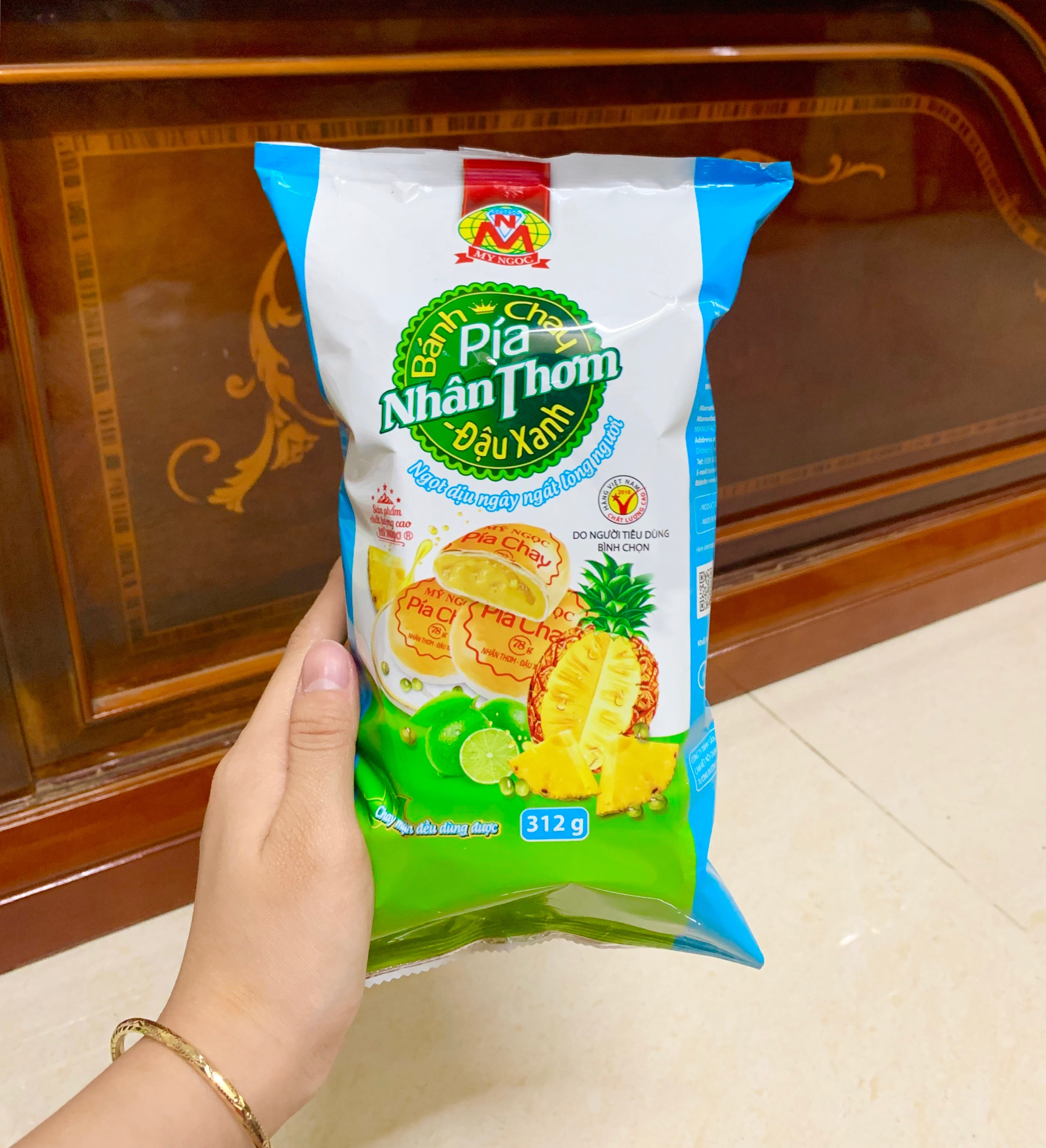 Bánh PÍA chay THƠM chín CHANH tươi ĐẬU xanh 312g