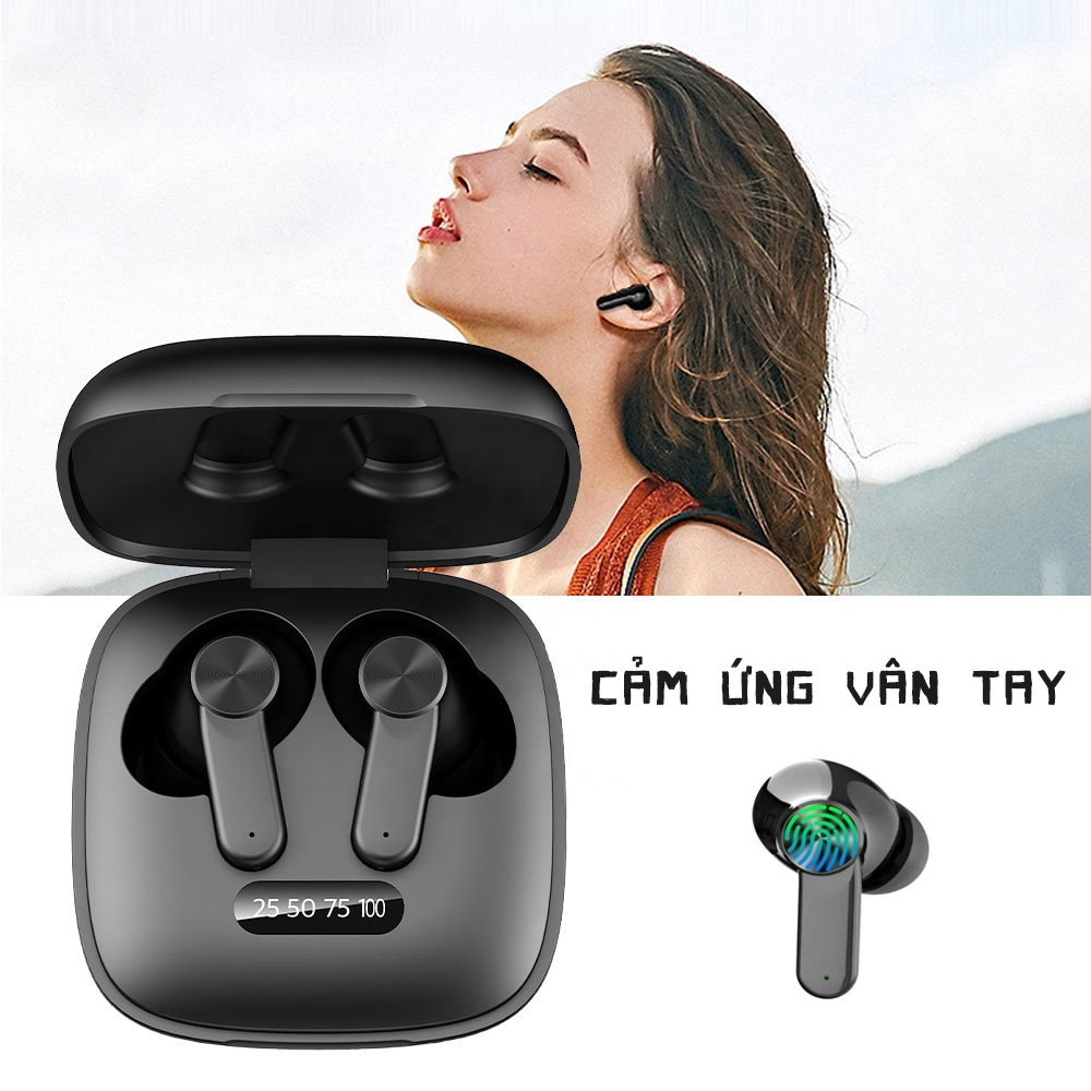 Tai nghe Bluetooth không dây TWS Tai nghe MINI Tai nghe HD trong tai siêu trầm Tai nghe thể thao âm thanh nổi - Hàng Chính Hãng PKCB