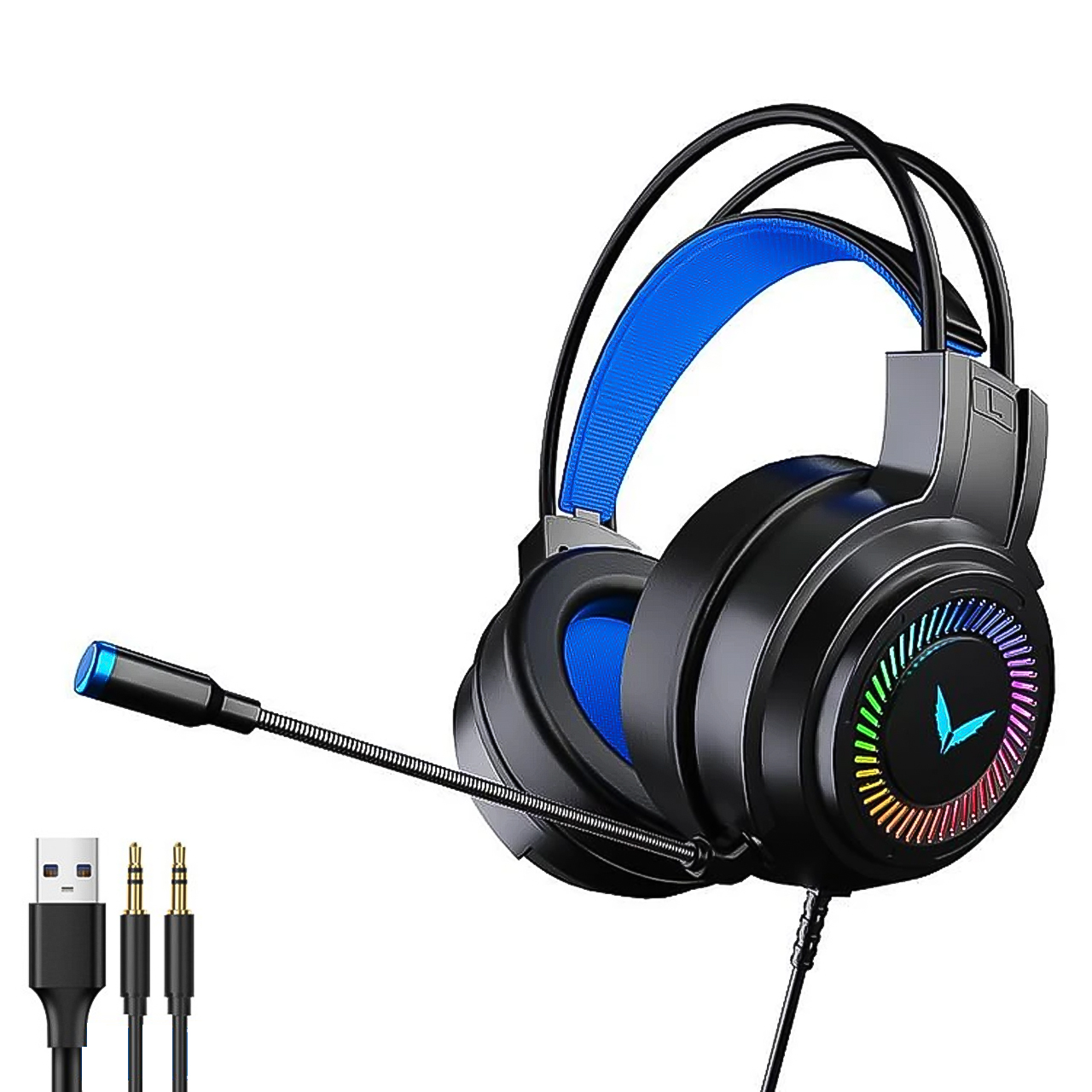 Tai nghe chụp tai máy tính Vinetteam gaming G58 có đèn led đổi màu, mic đàm thoại, headphone chơi game trên laptop PC - hàng chính hãng
