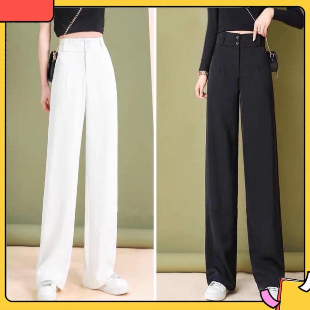 Quần Culottes Ống rộng Cao Cấp cạp cao hai cúc 002