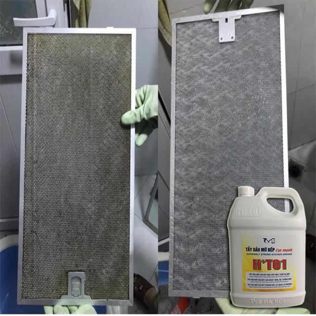 Tẩy dầu mỡ bếp cực mạnh HT01, can 5LIT dầu mỡ cáu két lâu ngày trên hút mùi, lò nướng bếp ăn công nghiệp