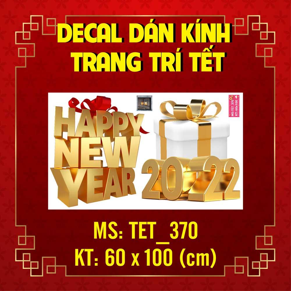 DECAL TRANG TRÍ TẾT NGUYÊN ĐÁN 2022 CHỮ HAPPY NEW YEAR