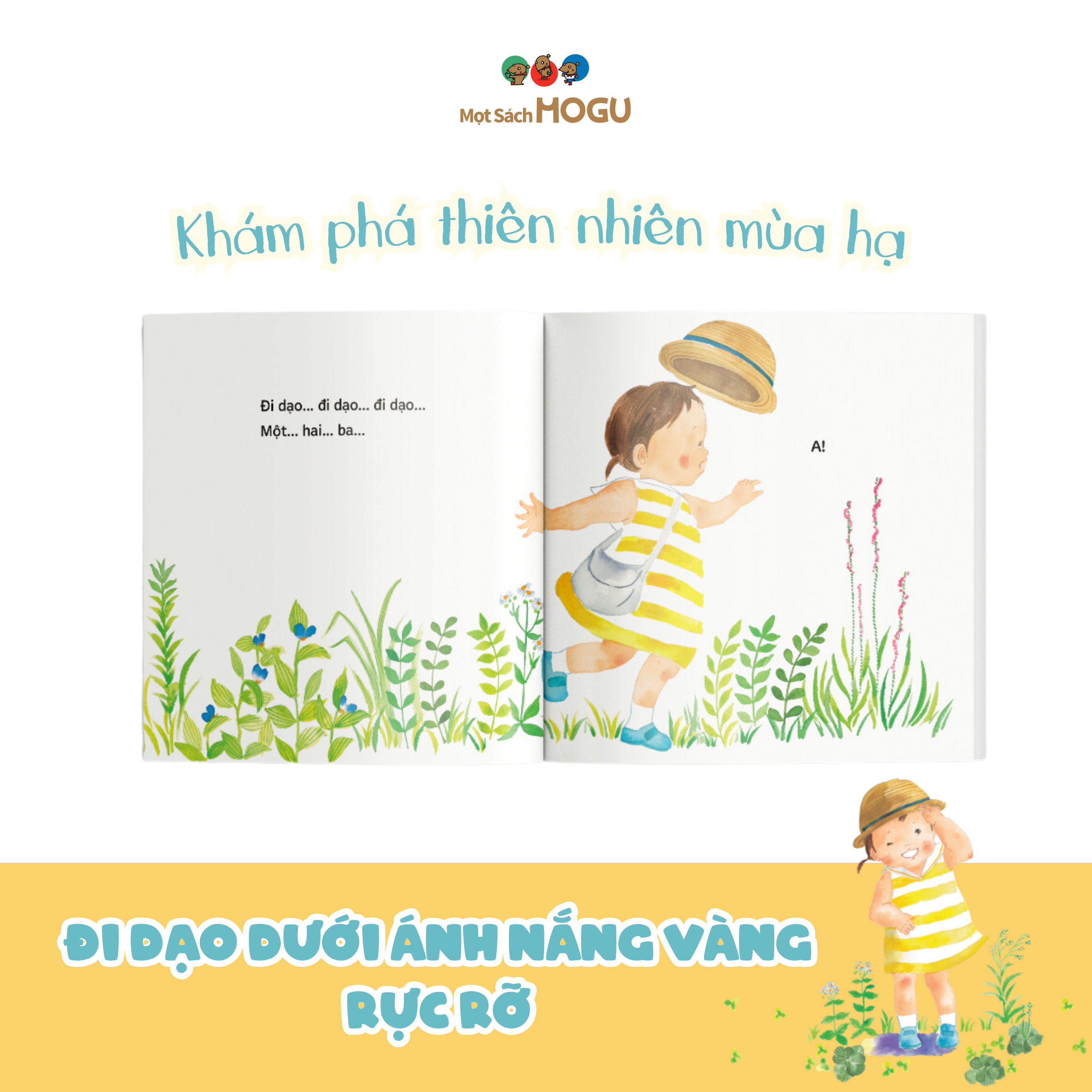 Sách Ehon cho bé 1 3 tuổi - Đi dạo dưới ánh nắng rực rỡ (Tranh truyện ehon Nhật Bản cho bé)