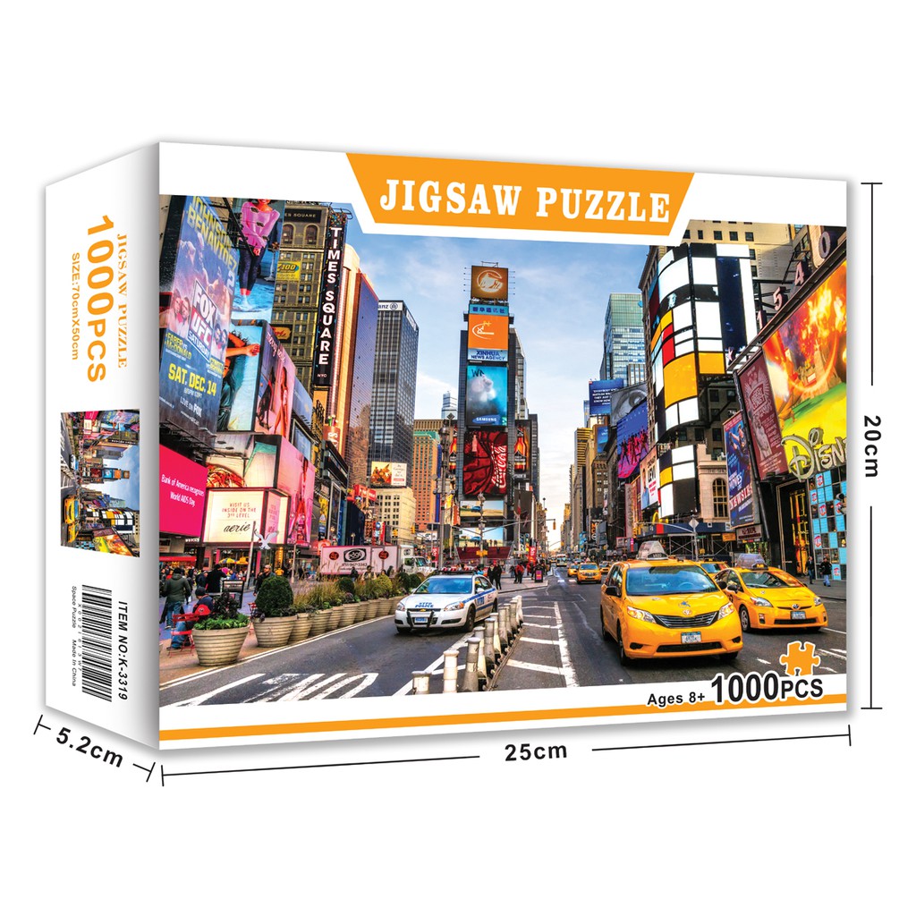 Bộ Tranh Ghép Xếp Hình 1000 Pcs Jigsaw Puzzle Time Square Thú Vị Cao Cấp