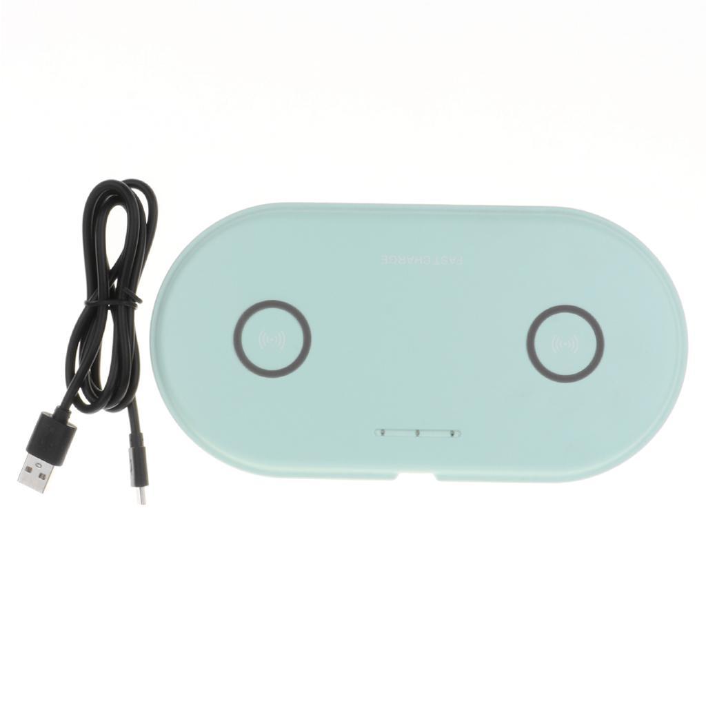 5W QI Dual Wireless Charger Pad Fast Charging Dock for Phone