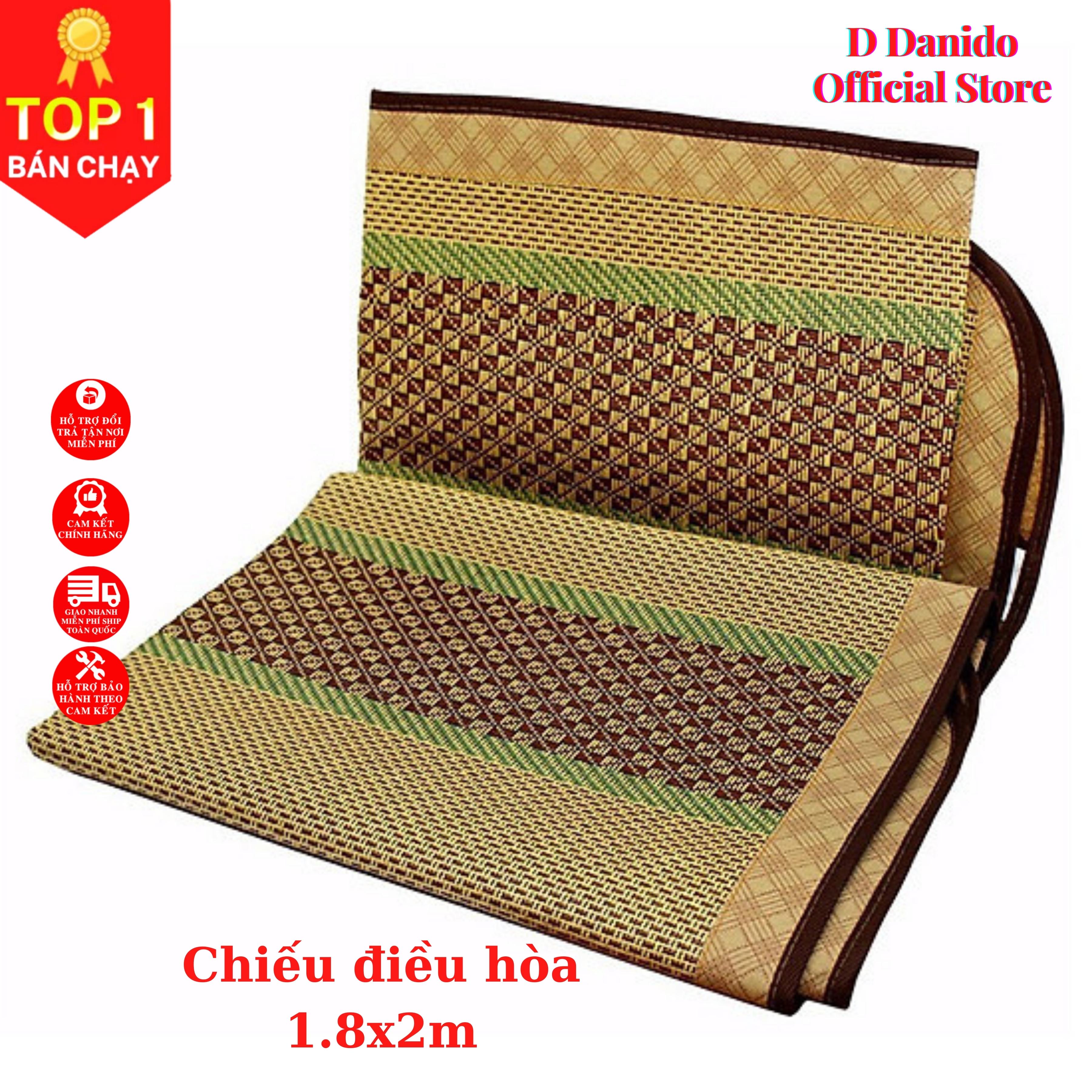 Chiếu điều hòa sợi mây tre đan tổng hợp lót vải không dệt cao cấp hàng xuất khẩu 2 mặt giá rẻ 1m2 1m6 1m8 D Danido