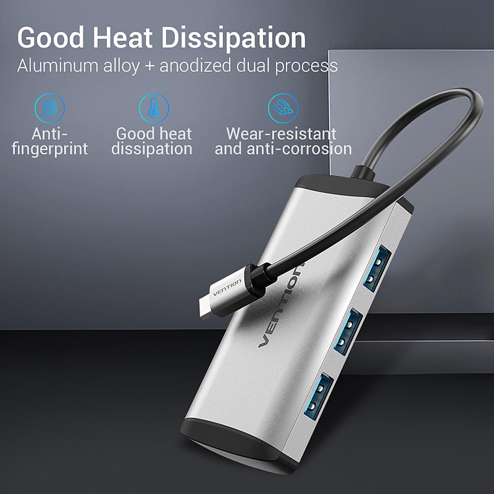Bộ chuyển đổi HUB TGCHB USB-C HUB Type-C sang 4 * USB 3.0 + Micro USB 2.0