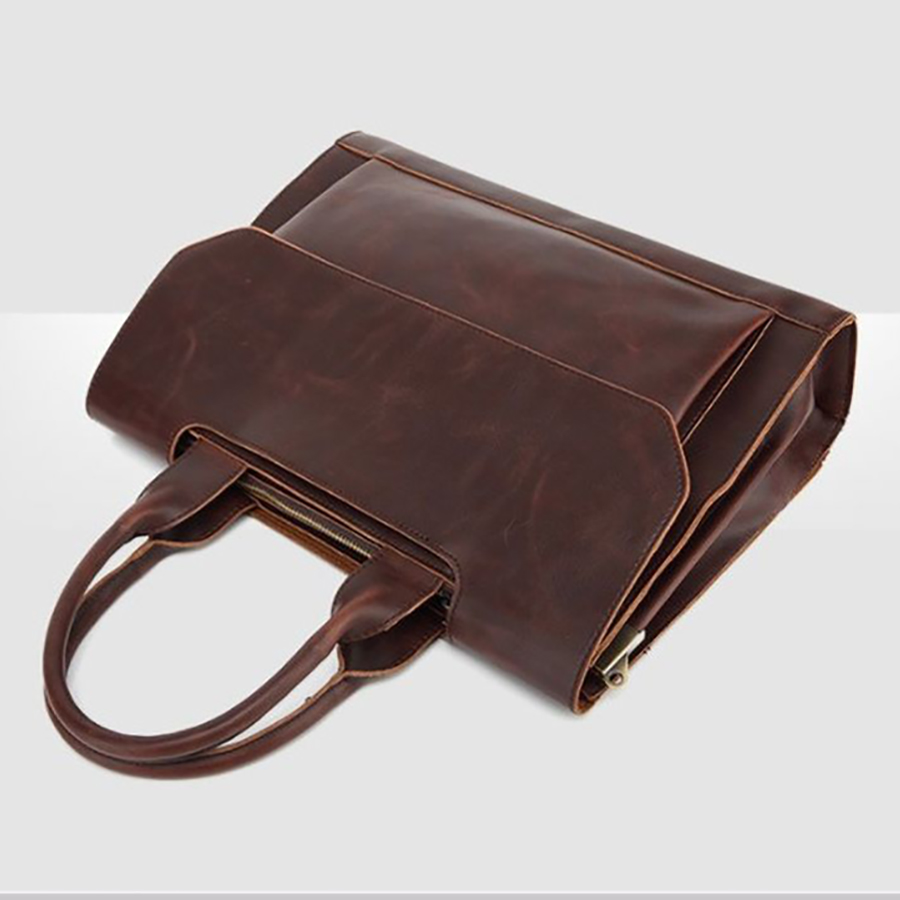 Túi Da Retro Đựng Laptop Nam Crazy Horse