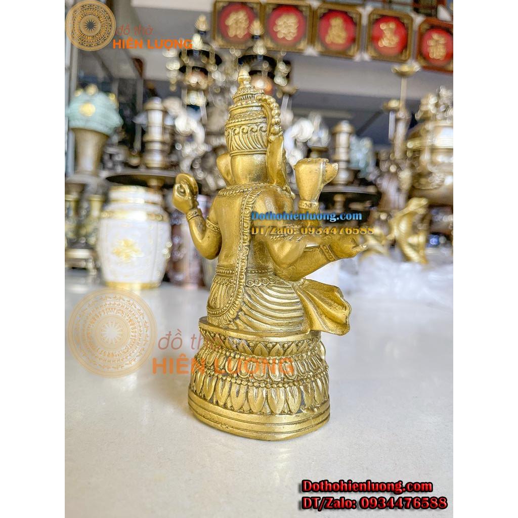 Tượng Thần Voi - Phật Voi Ganesha Bằng Đồng Nguyên Chất Cao 17cm - Tượng Phúc Thần