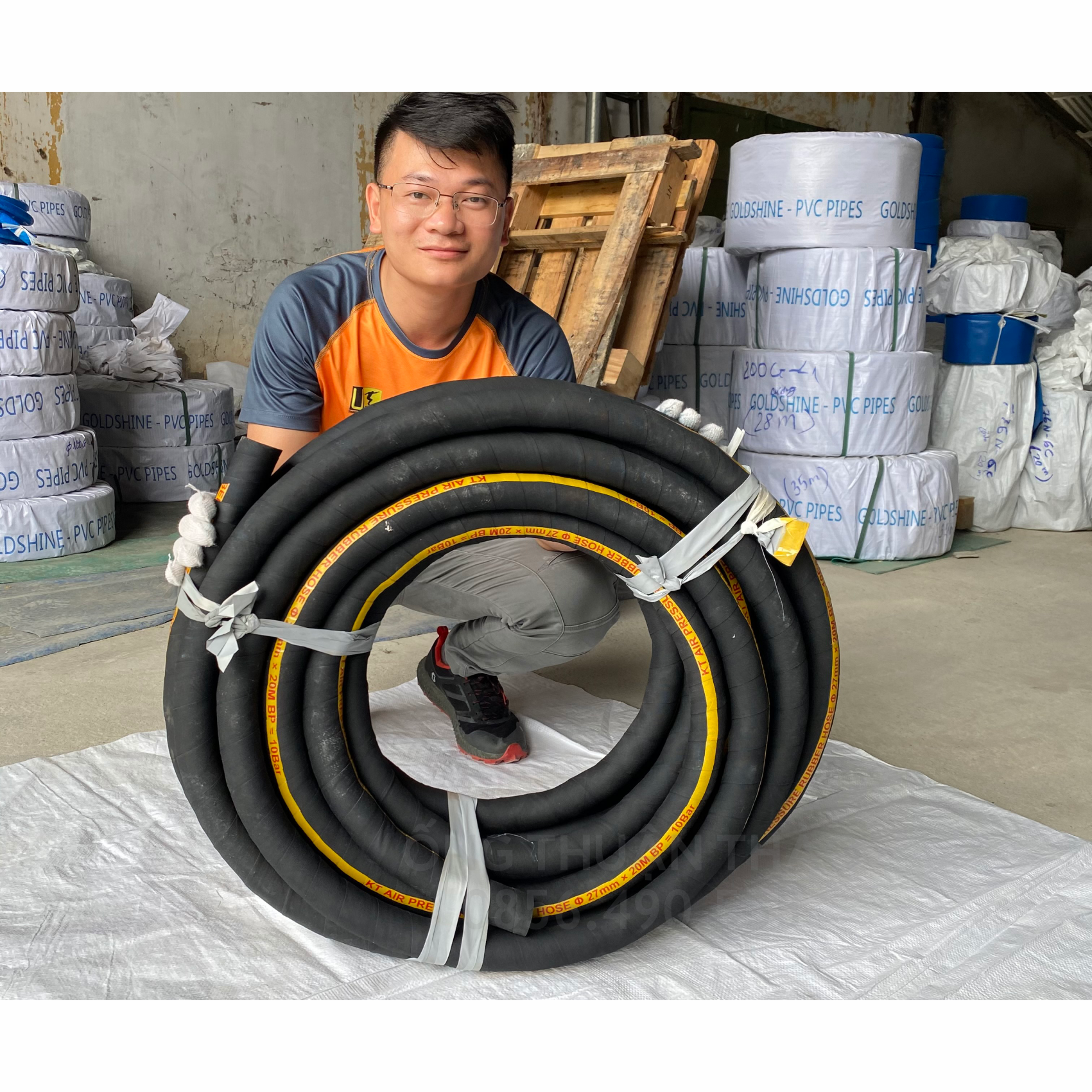 Ống Cao Su Bố Vải Phi 27mm cuộn 20 mét- Hàng Nhập Khẩu - Ống Thuận Thảo