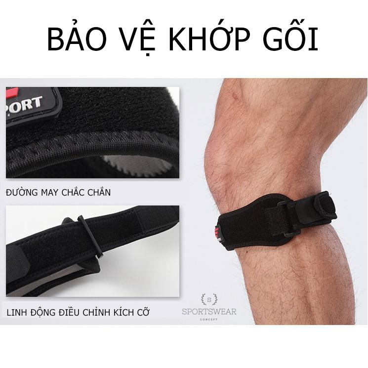 Đai đeo đầu gối tập gym thể thao bảo vệ khớp gối chân v3 Sportswear Concept giảm chấn thương thoải mái đàn hồi