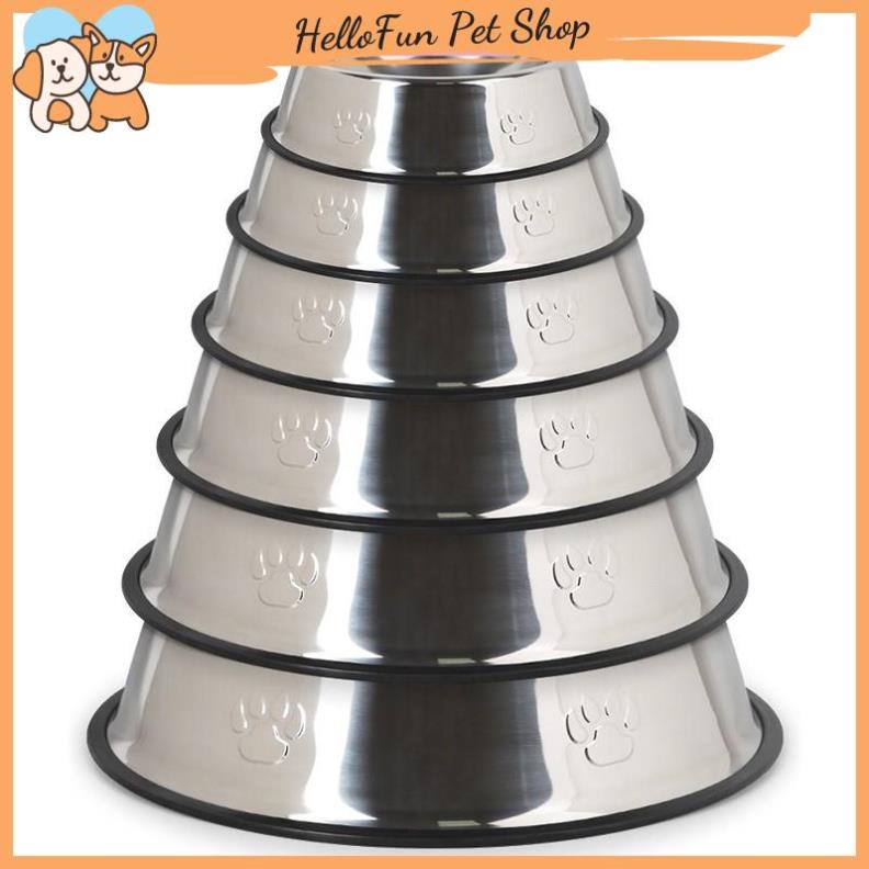 Bát ăn Inox cho chó mèo, có đế cao su chống trơn trượt