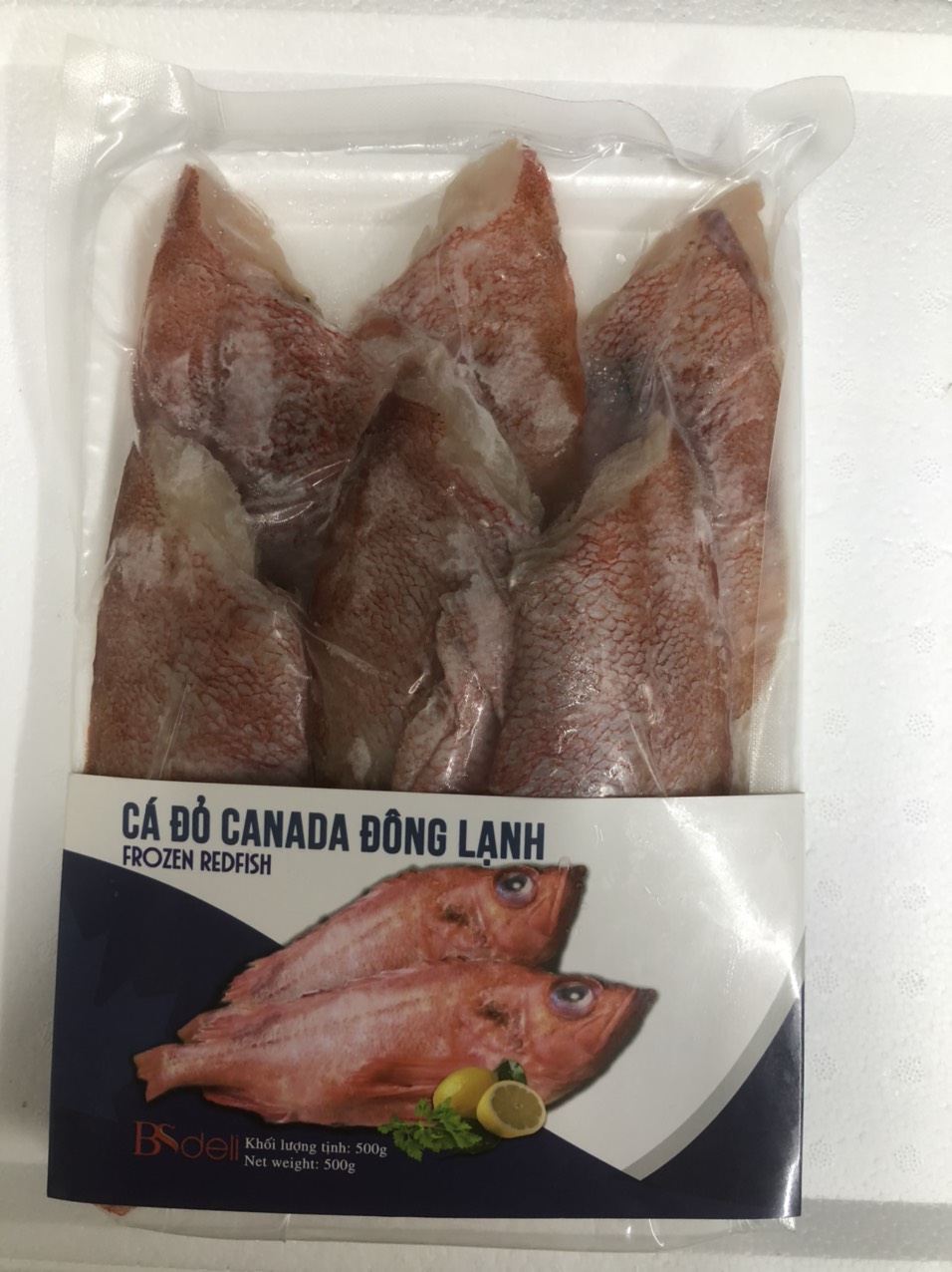 HCM - Cá đỏ fillet làm sạch Canada gói 500g