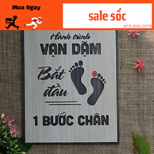 Tranh Nội Thất , Tranh Treo Tường Trang Trí Hành Trình Vạn Dặm Bắt Đầu 1 Bước Chân