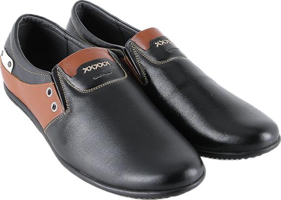 Giày Mọi Nam Da Bò Cao Cấp Màu Đen Phối Da HC7783