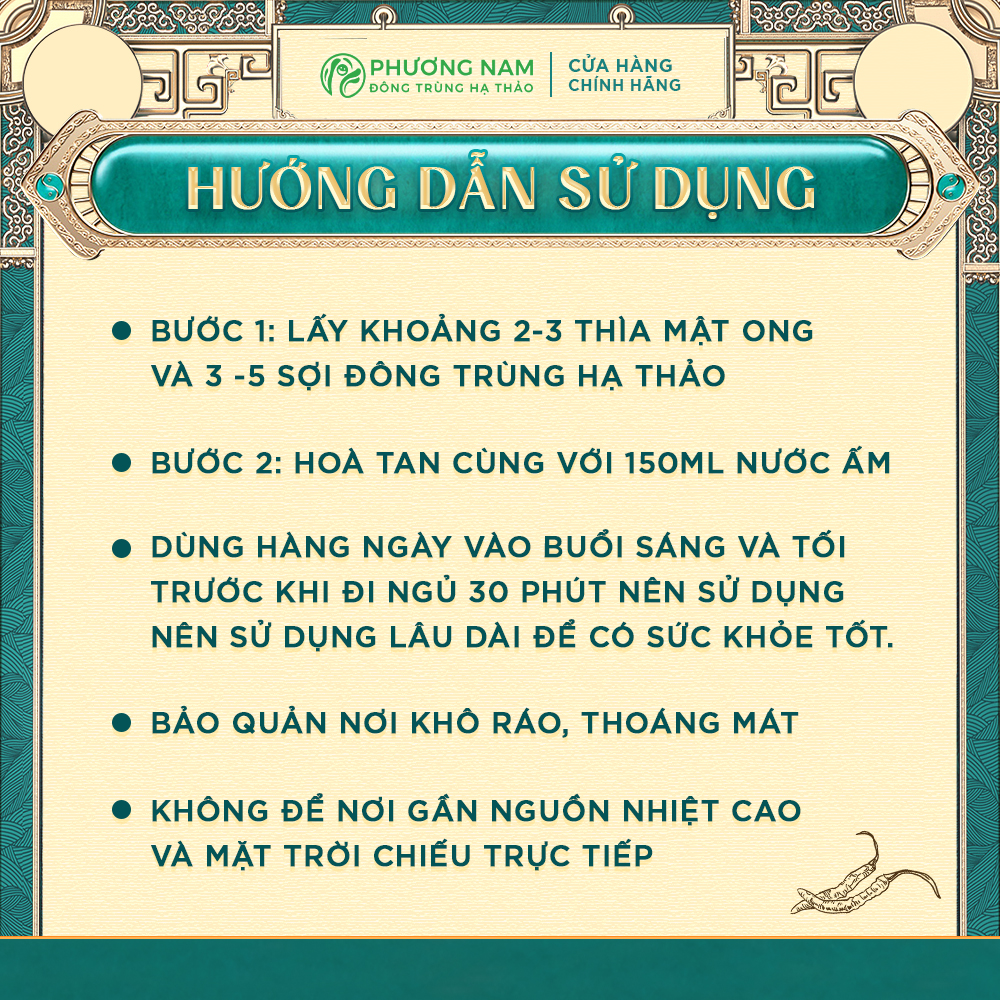 Đông Trùng hạ Thảo Ngâm Mật Ong Phương Nam Hũ 350ml