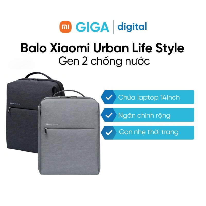 Balo Xiaomi Urban Life Style chống nước - Hàng Chính hãng