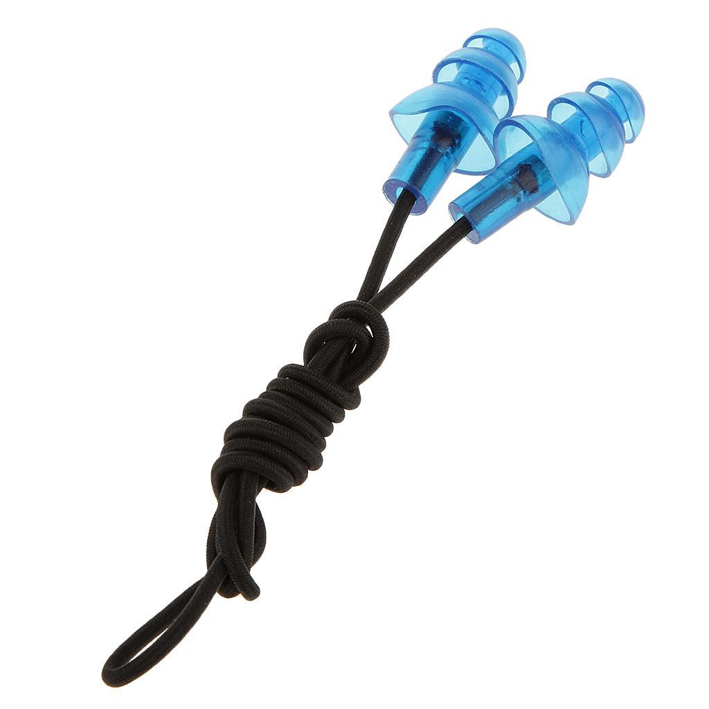 1 Pair Waterproof Super Soft Silicone Ear Plugs Corded Ear Plugs For Surf, Surfing, Swimming