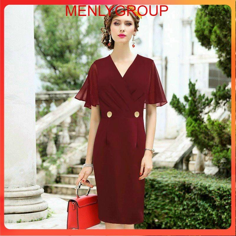 ĐẦM ÔM CỔ ĐẮP CHÉO CÁCH ĐIỆU KÈM PHỤ KIỆN