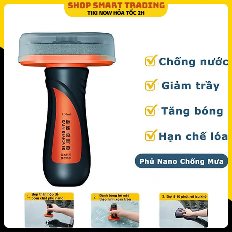 Chai xịt phủ nano chống nước kính ô tô, phủ bóng sơn xe hơi - Chống nước bề mặt kính cận, mũ bảo hiểm 100ML