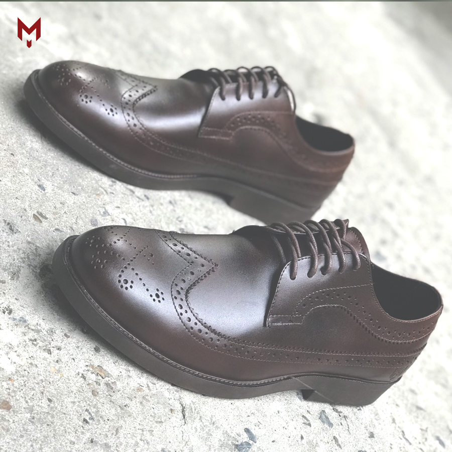 Giày tây công sở nam da bò cao cấp thời trang derby brogues longwing