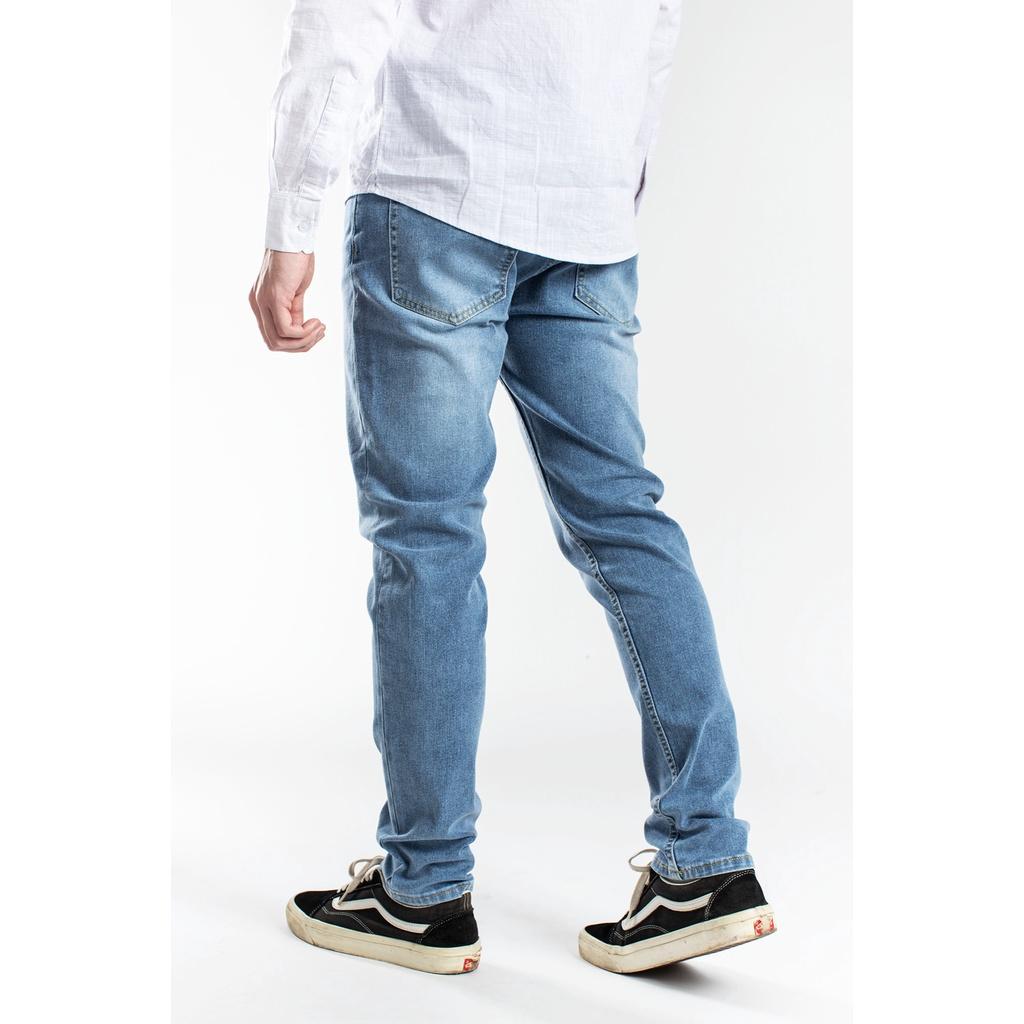 Quần Jean dài màu xanh nam cao cấp Lados - 4063, Form slimfit, chất jean co giãn thoải mái