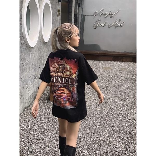 Áo Thun VENICE Tay Lỡ Unisex Nam/Nữ Đen/Trắng Cổ Tròn - HIGHCLUB