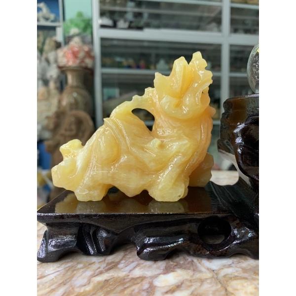 Đế Gỗ + Cặp Tỳ Hưu Chiêu Tài Lộc + Hồ Lô Đá Thạch Anh Vụn