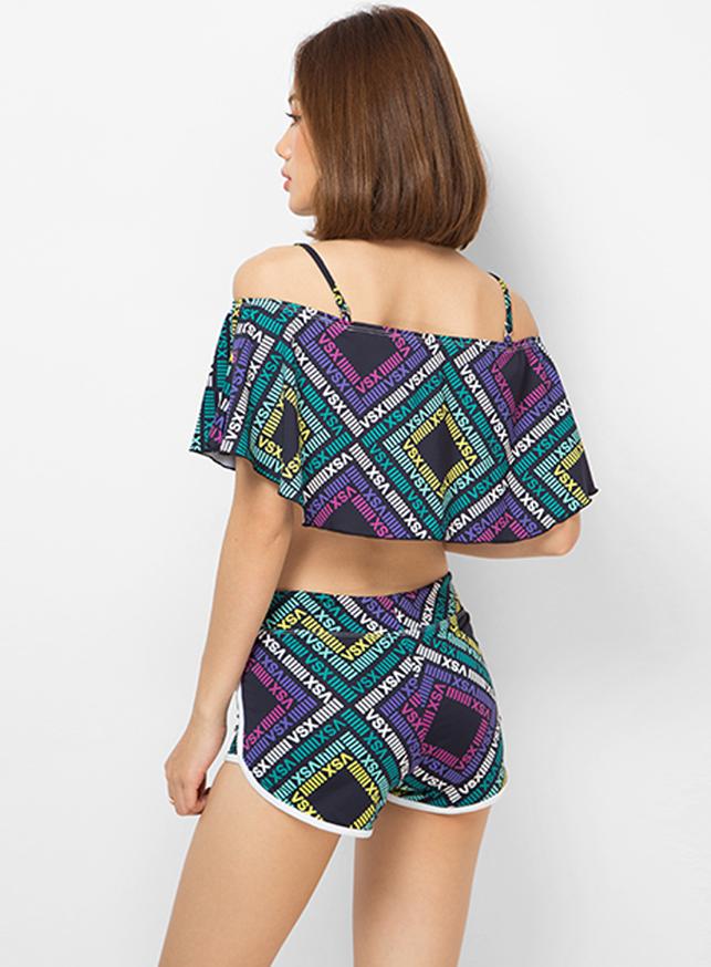 Set Đồ Bơi Quần Short Áo Dây Họa Tiết Chữ - Nhiều Màu