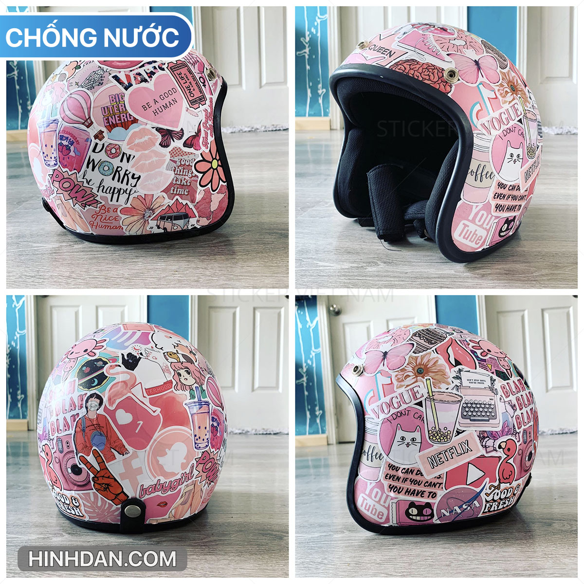 Sticker màu Hồng Đào dễ thương - Peachy - Dán Trang Trí - Chất Liệu PVC Cán Màng Chất Lượng Cao Chống Nước, Chống Nắng, Không Bong Tróc Phai Màu