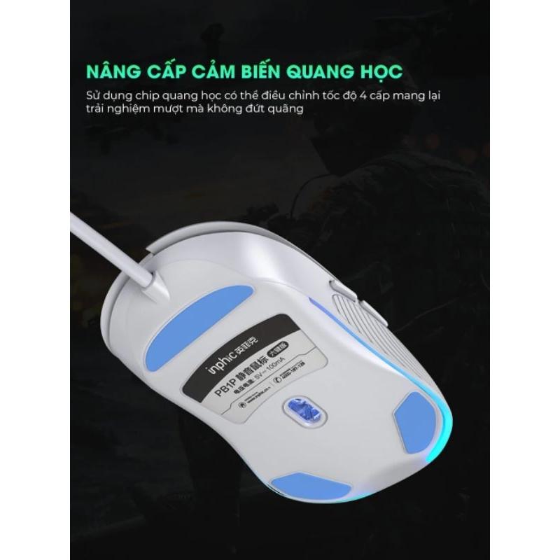 Chuột máy tính chơi game TEKKIN INPHIC PB1 bản có dây DPI 4800 - hàng nhập khẩu