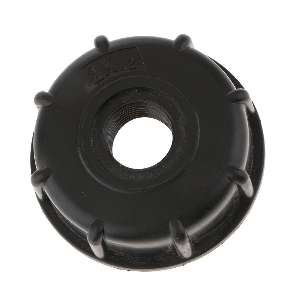 1000L IBC Water Tote Tank Adapter Hose Cap 60mm Coarse Thread Outlet, 1/2inch+1inch=2PCS