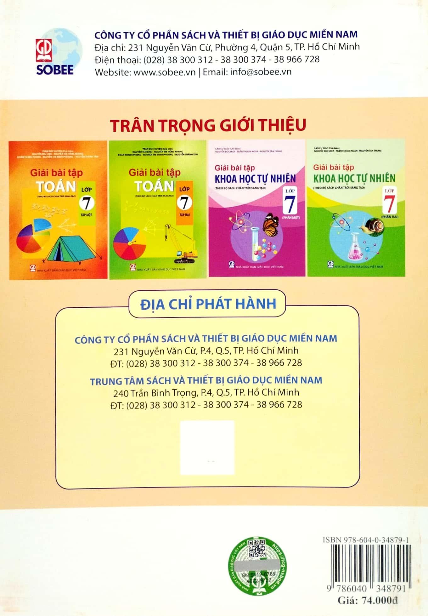 Giải Bài Tập Toán Lớp 7 - Tập 1 (Theo Bộ Sách Chân Trời Sáng Tạo)