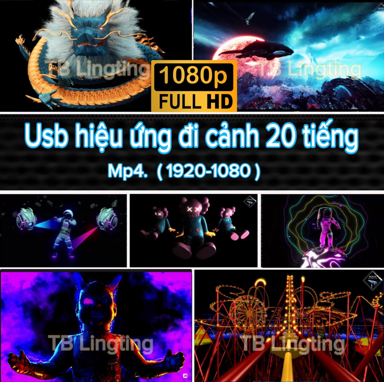 USB 64GB Hiệu Ứng Đi Cảnh 3D 4D Bay Phòng Dùng Cho Máy Chiếu