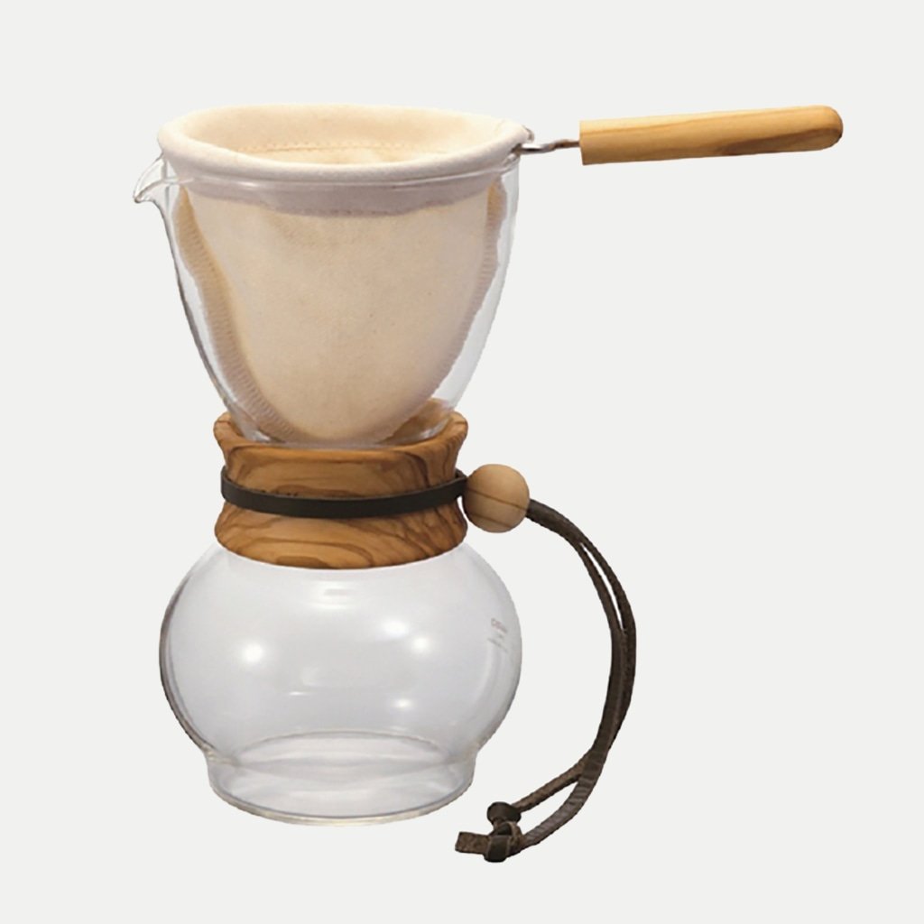 Bình Pha Cà Phê Vợt Hario Drip Pot Wood Neck 240ml