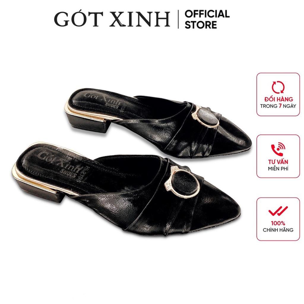 Dép xục nữ GÓT XINH GX288 da mềm khóa kiểu đế cao 2cm