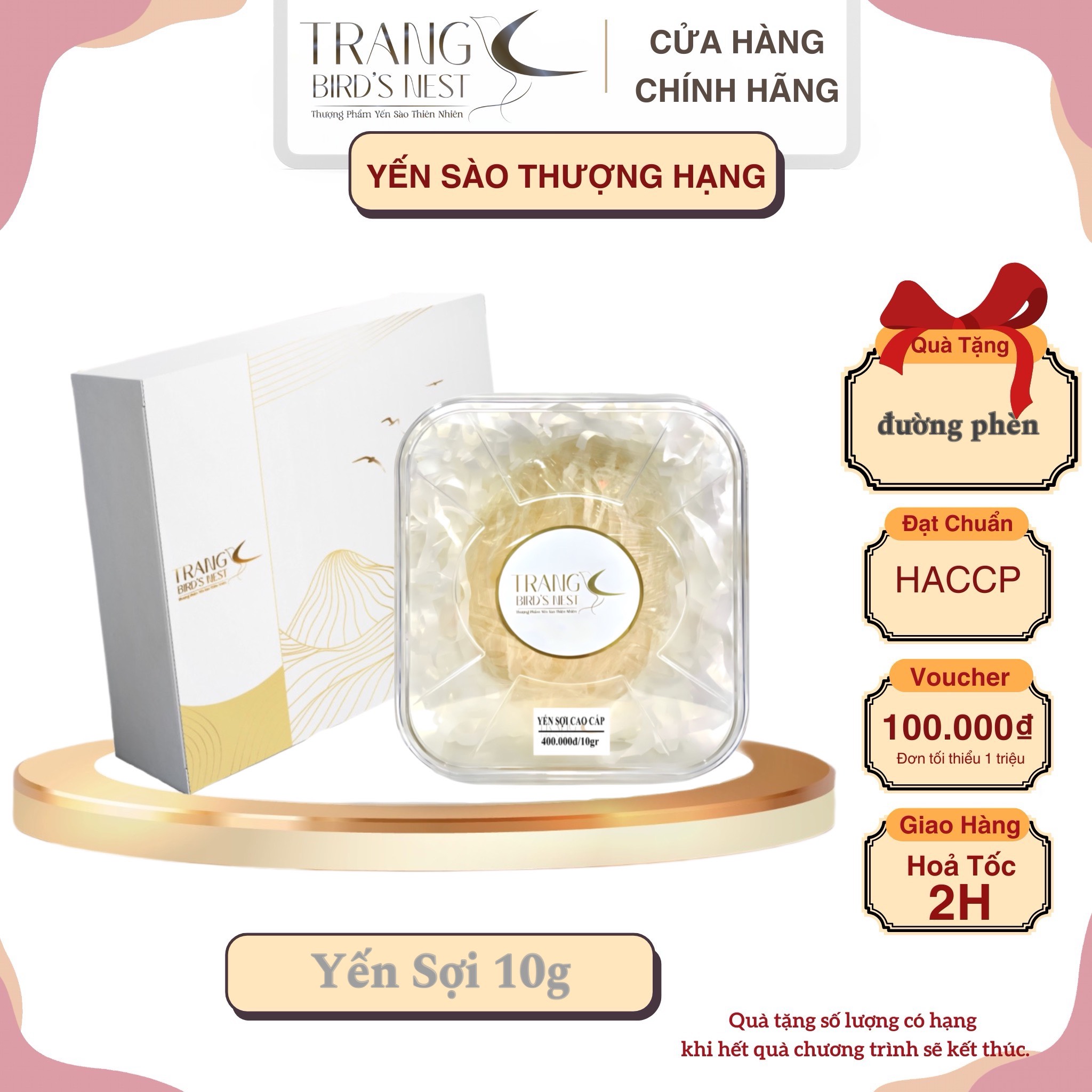 [ BEST SALES] Yến Sợi Cao Cấp [Hộp 50g] - Yến Sào Trang BirdNest -  Bồi Bổ Sức Khỏe - Phục Hồi Chức Năng Phổi - Phụ Nử Sau Sinh - Đẹp Da - Chống Lão Hóa - Kéo Dài Thanh Xuân - Hỗ Trợ Điều Trị Ung Thư -Tăng Cường Sinh Lý -Trí Nhớ - Cải Thiện Giấc Ngủ