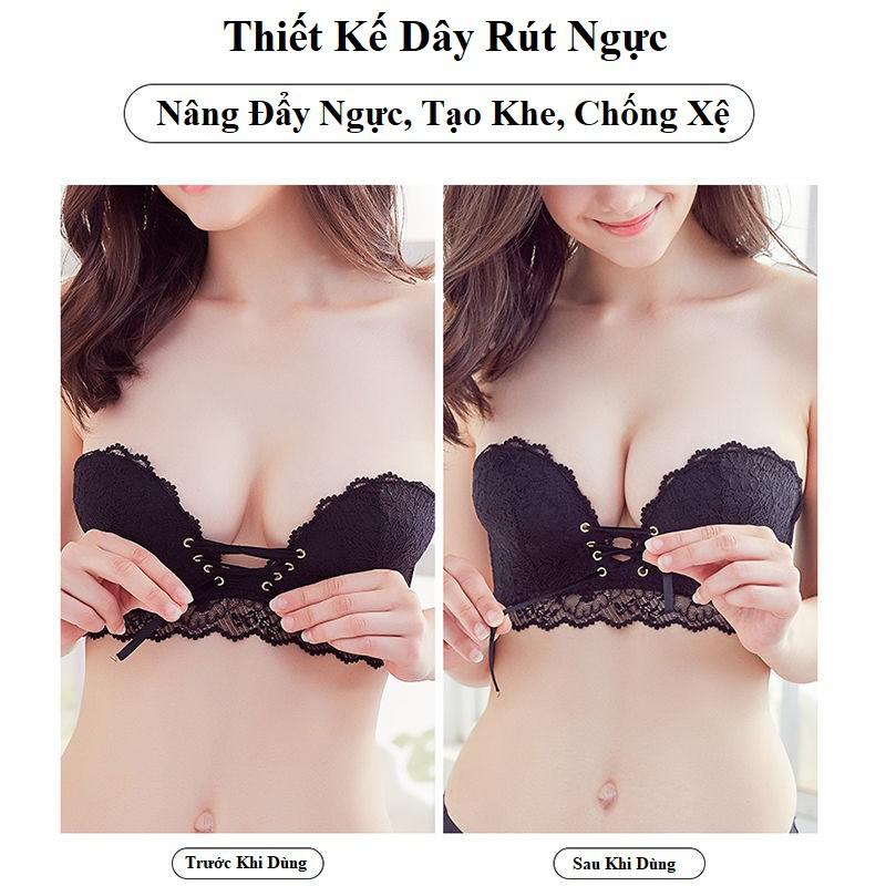 Áo Cúp Ngực Không Dây Quả Ngang Dây Rút 692