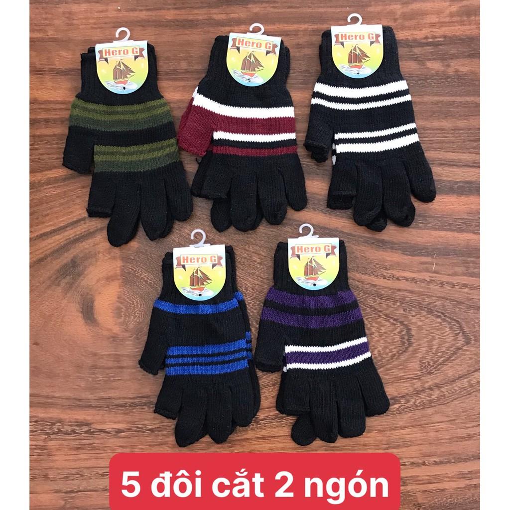 Combo 5 và 10 đôi găng tay len nam , không cắt ngón , cắt 2 ngón , cắt 5 ngón , thương hiệu CÔNG TY MỸ BẢO , ảnh thật