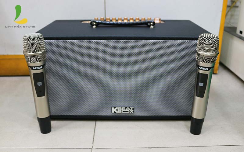 Loa kéo Acnos NL446R - Loa di động thùng gỗ công suất 450W tặng kèm micro không dây - Hàng nhập khẩu