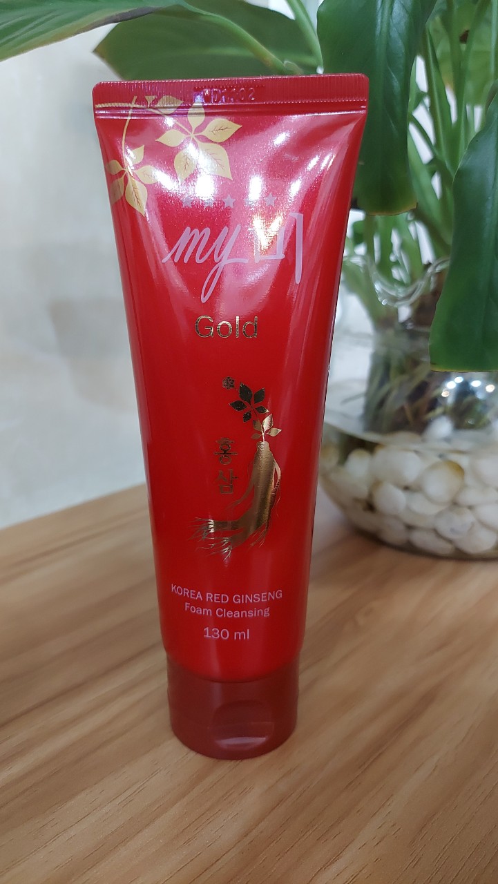 Sữa Rửa Mặt Sâm Đỏ My Gold Hàn Quốc 130ml làm trẻ hóa da , se khít lỗ chân lông và giảm thâm nám