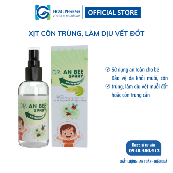 Xịt côn trùng cho trẻ em và người lớn HGSG Pharma DR.ANBEE (Chai 30ml)