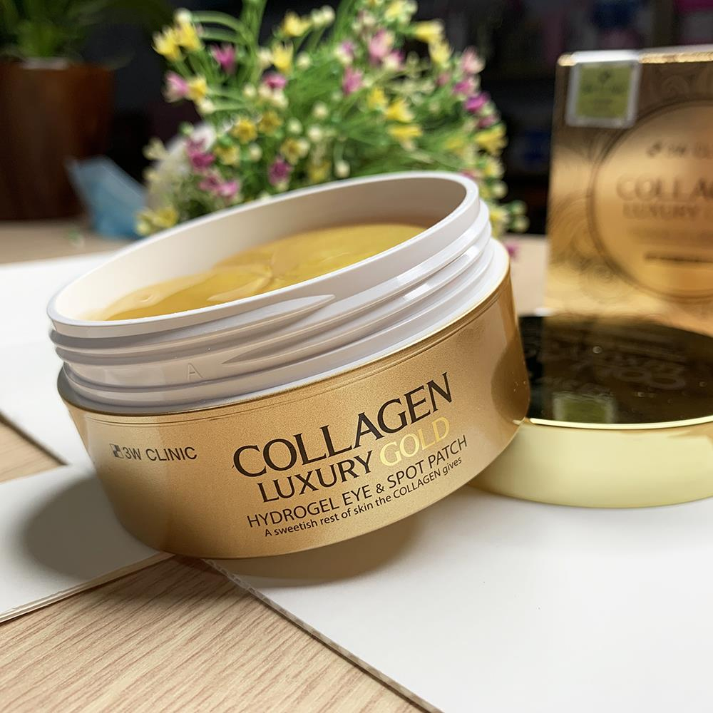 Mặt Nạ Hỗ Trợ Điều Trị Xóa Nhăn Vùng Mắt 3W Clinic Collagen Luxury Gold (90g)