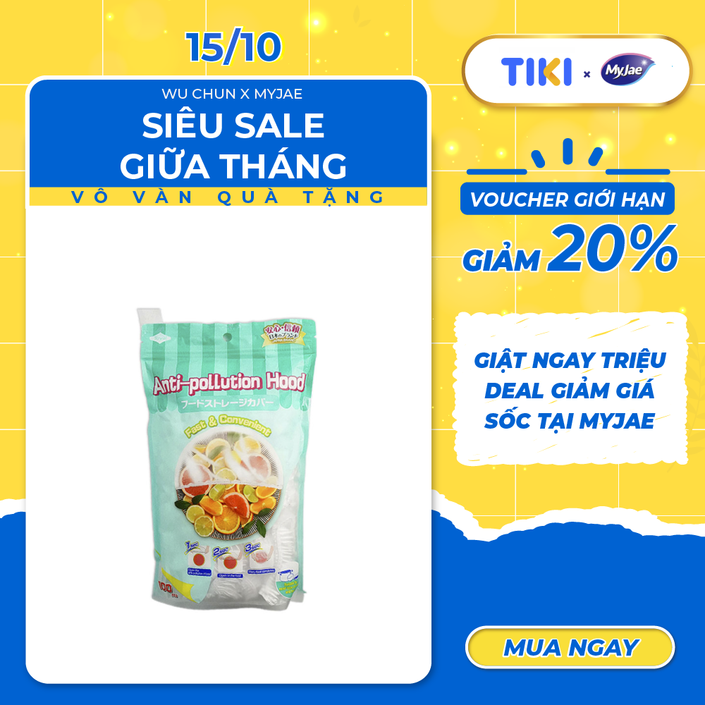 Màng Bọc Thực Phẩm PE Tái Sử Dụng Dạng Bo Chun MyJae, Màng Bọc Bảo Quản Thức Ăn (100 Cái/Gói)