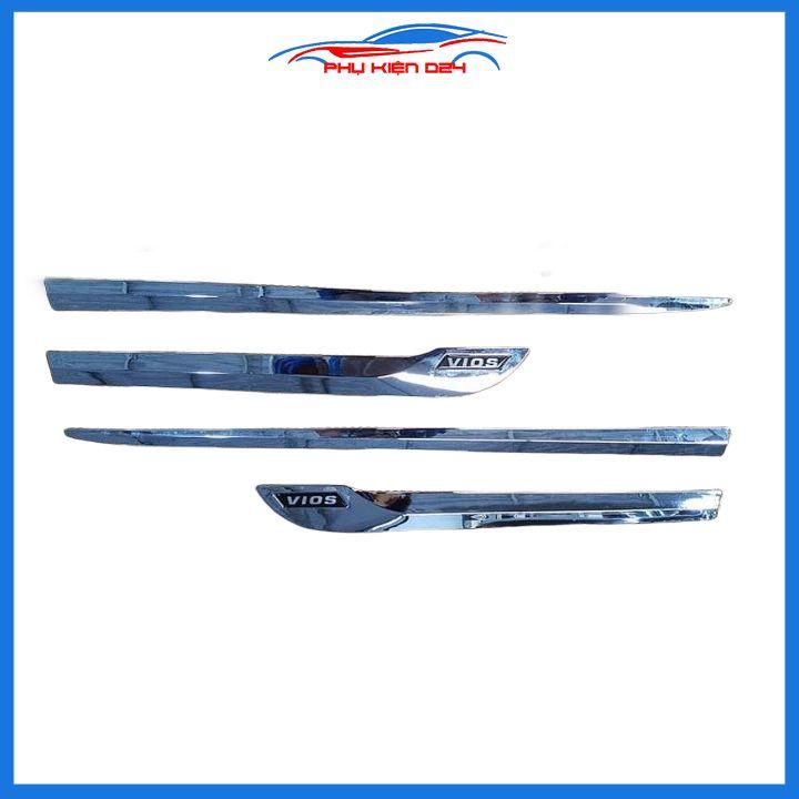 Bộ ốp nẹp sườn Vios 2014-2015-2016-2017-2018 mạ crom trang trí làm đẹp xe