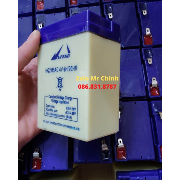 Pin cân điện tử - Ắc quy 4V 6Ah, Bình Ắc quy khô
