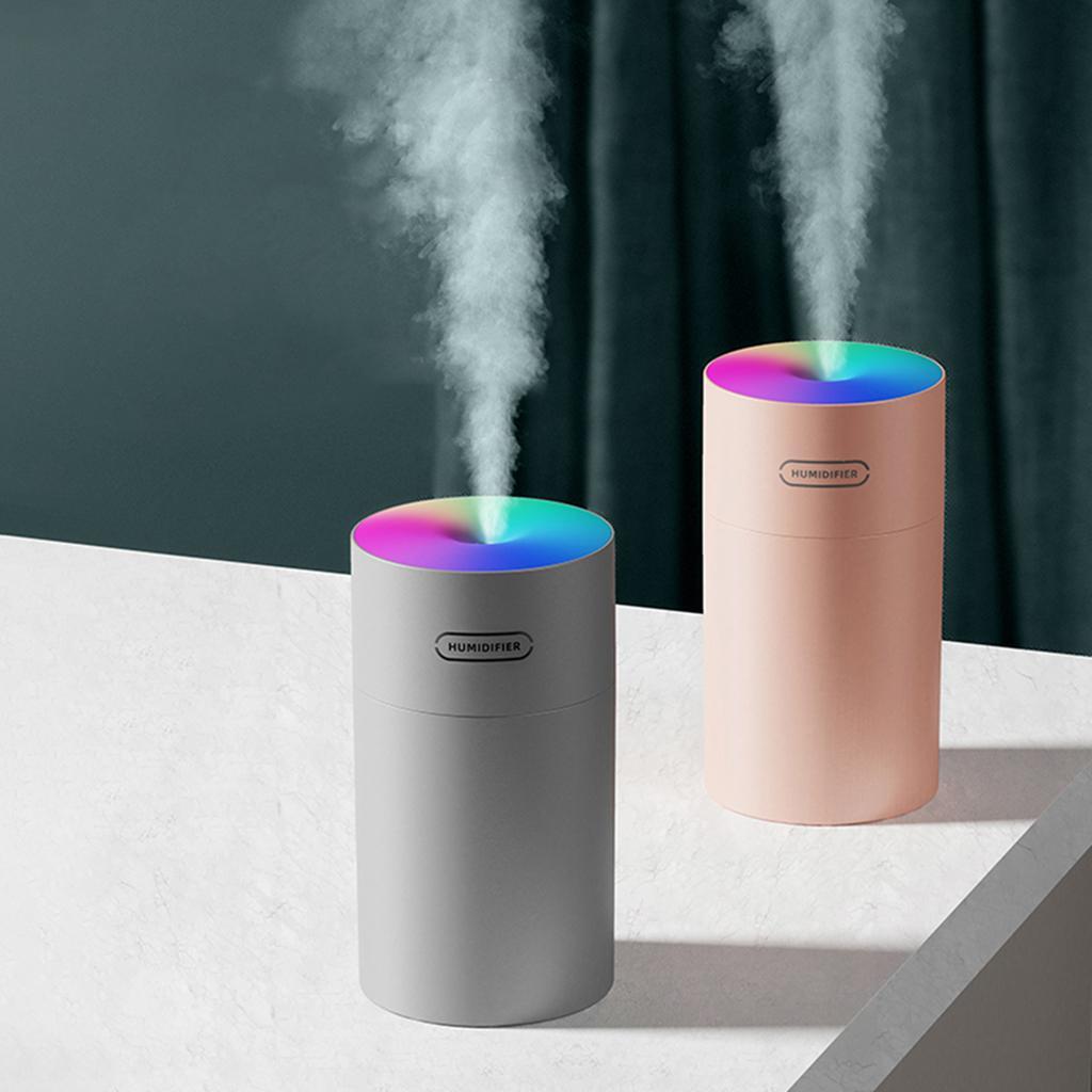 2pcs Humidifier Air Portable Usb Diffuser Mist Mini Purifier 7 Color White+Gray