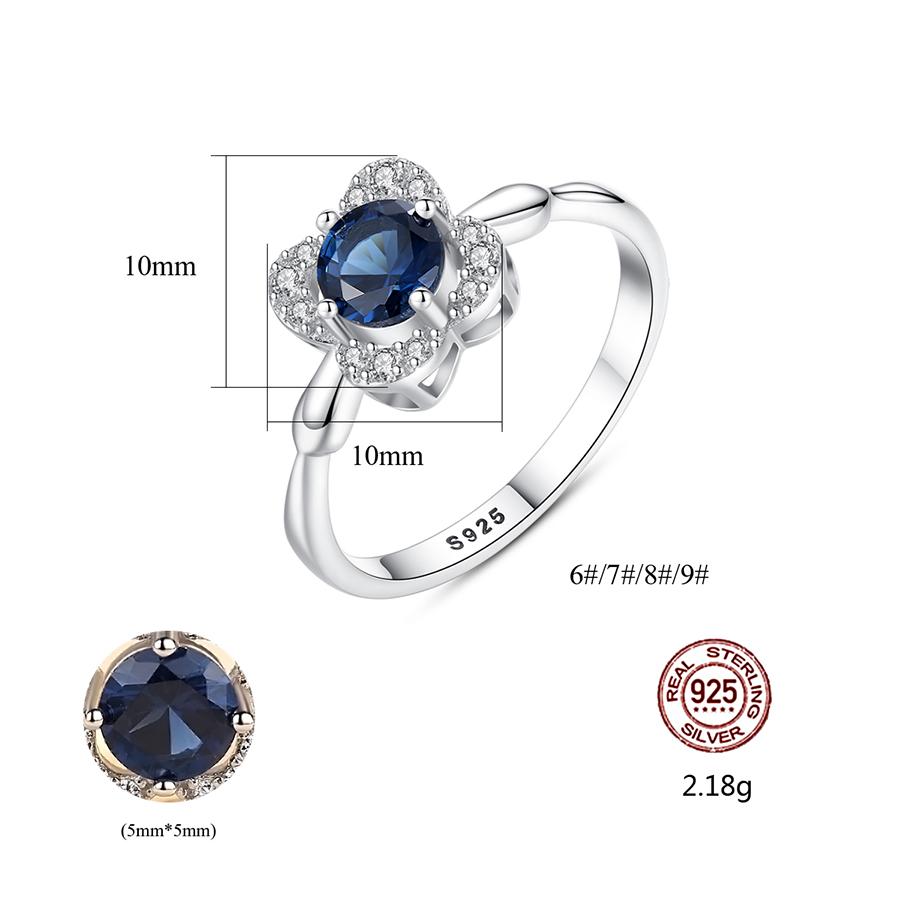 Nhẫn Bạc Nữ, Nhẫn Bạc Nữ Đính Đá Hoa Pha Lê Xanh Tinh Tế - N2395 - Bảo Ngọc Jewelry