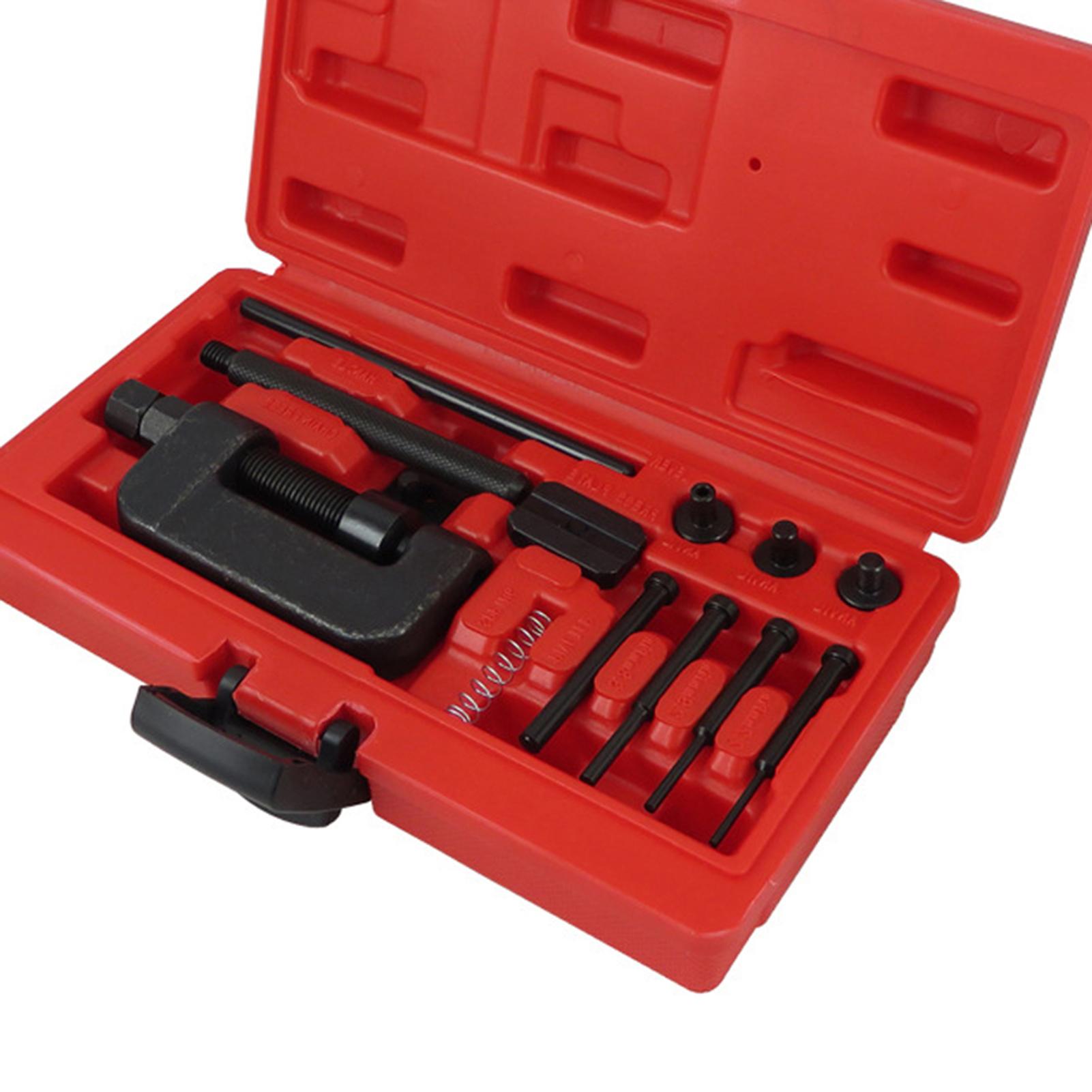 Chain Breaker Set with Carrying Case Chain Cutter and Riveter for Motorcycle Bike ATV